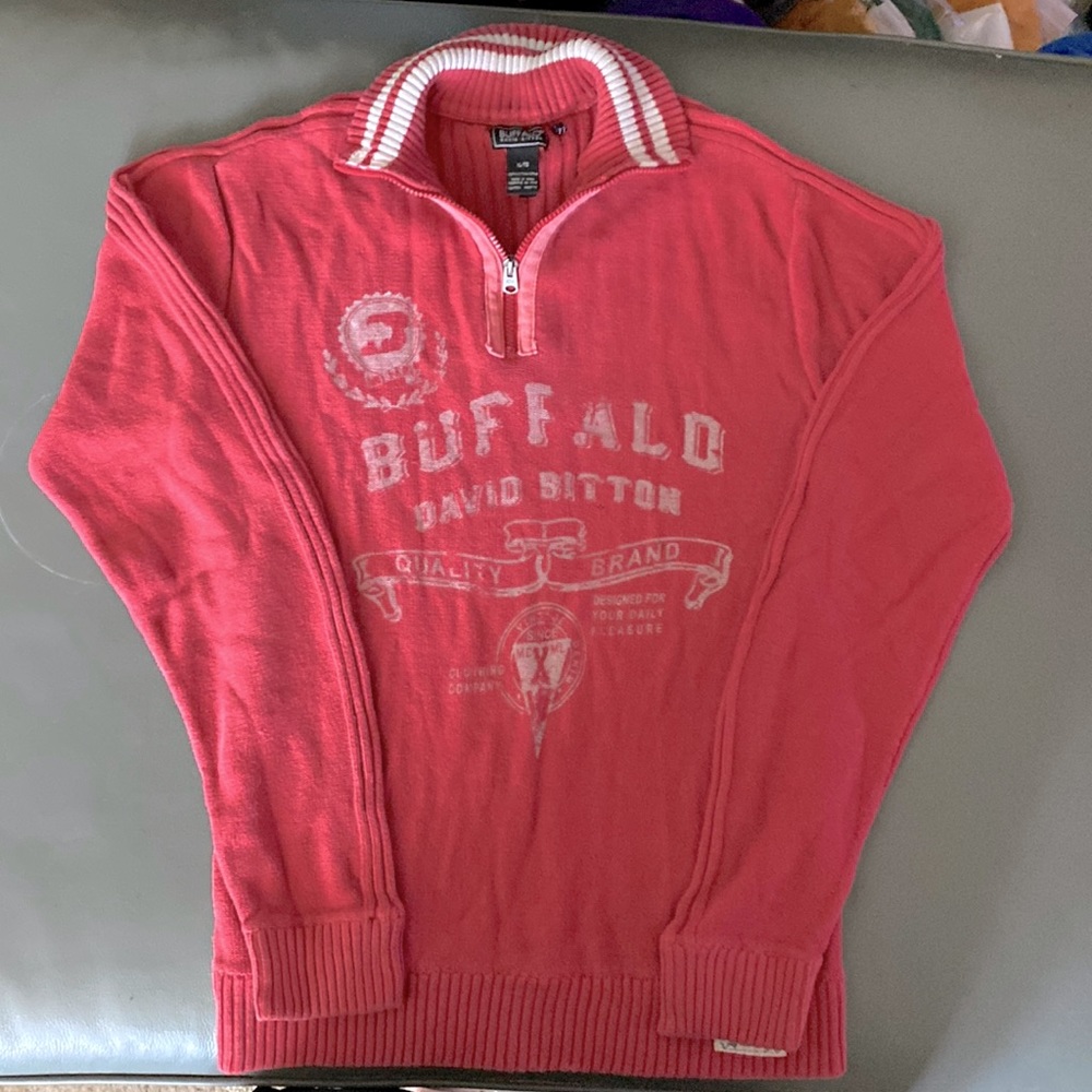 Buffalo Sweater Co half zip sweater.